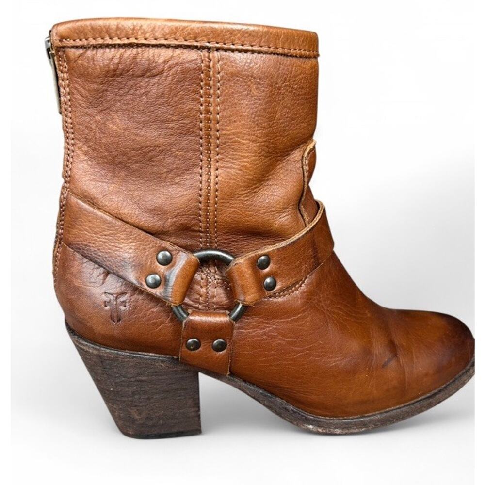 Frye Womens Brown Tan Leather Tabitha Harness Ankle Boots Size 8.5 Western - Picture 4 of 10
